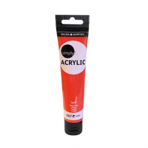 Farba akrylowa Daler-Rowney 75ml, Czerwona/Scarlet